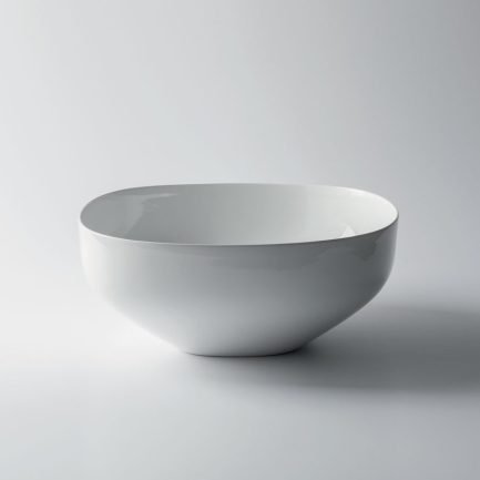 Top, lavabo quadrato da appoggio in ceramica bianco lucido Ø45 cm di Valdama