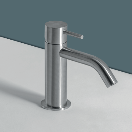 Inox, miscelatore lavabo in acciaio spazzolato senza scarico di Gaboli Luigi