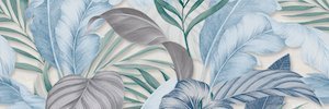 Forest Ice, rivestimento in bicottura rettificato effetto foglie blu e verde 25 x 75 cm di Paul&Co PMRR41R@C