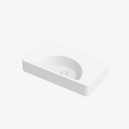 Lunaris, lavabo d'appoggio o sospeso in ceramica bianco lucido 81 x 45 cm di Alice Ceramica