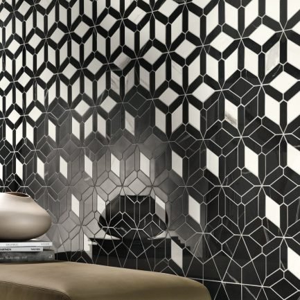 Marvel Meraviglia Black Origin Diamond, mosaico in gres porcellanato lappato di Atlas Concorde