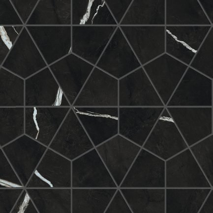 Marvel Meraviglia Black Origin Hexagon, mosaico in gres porcellanato lappato di Atlas Concorde