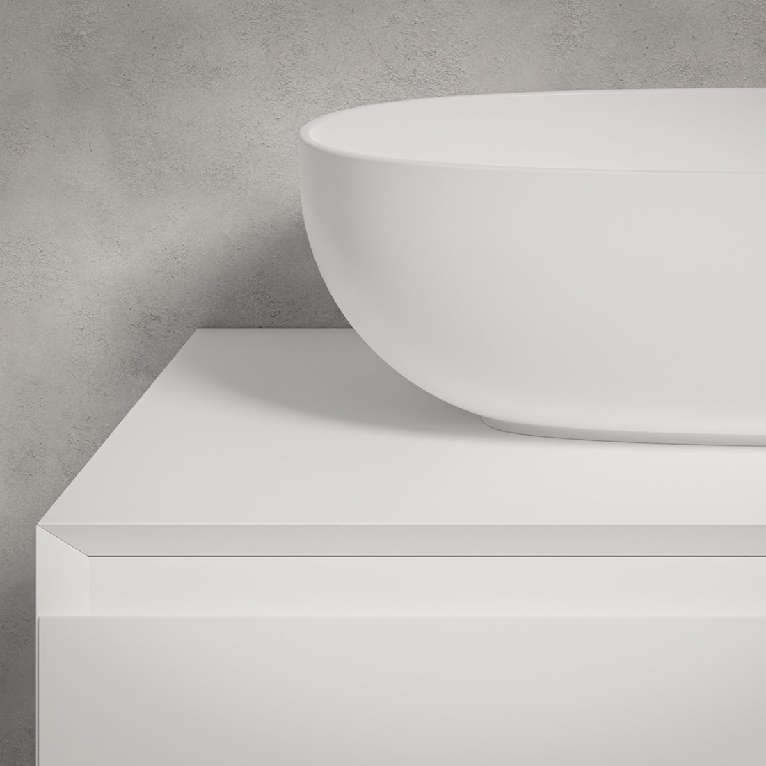 UNI + Form, mobile da bagno grigio con lavabo in ceramica giallo opaco 120 x 45 cm di Alice Ceramica dett