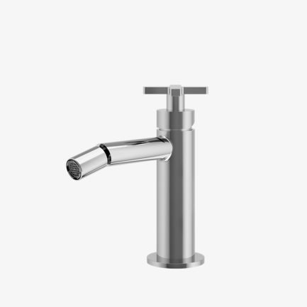 Ellə Cross, miscelatore bidet monoleva a croce senza scarico cromo di Tender Rain