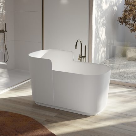 Grace, vasca freestanding in Idealcryl bianco opaco L140 x P72,/76 cm di Ideal Shower