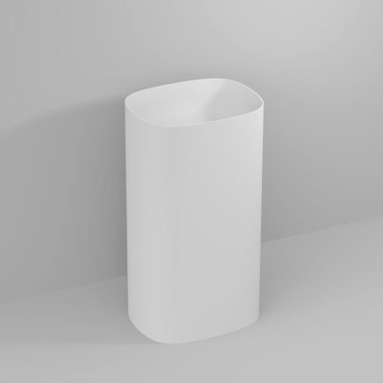Saturno, lavabo freestanding in cristalplant® bianco opaco L48 x P38 cm di Ideagroup