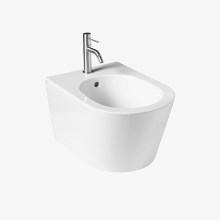 +Trentanove, bidet monoforo sospeso in ceramica bianca lucida di AXA