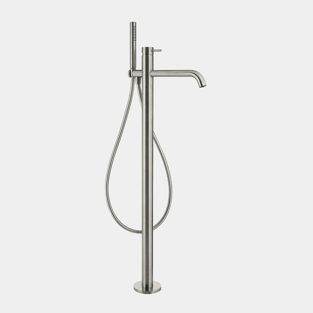 Elio-Steel,-Miscelatore-vasca-a-pavimento-inox-spazzolato-completo-con-duplex-di-Webert-EA851101.440+AC1100