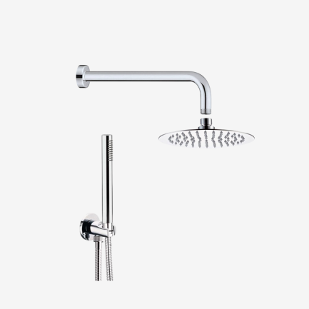 Set doccia con soffione doccia Ø25 cm con braccio e kit duplex di Remer