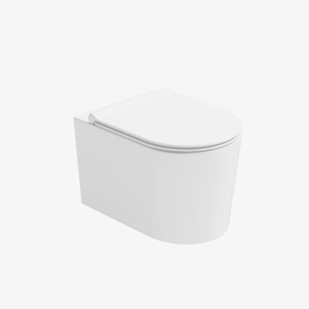 Form, vaso WC sospeso rimless in ceramica bianca lucida con coprivaso soft-close di Alice Ceramica