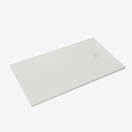 Katai, piatto doccia in cast marble bianco effetto pietra, spessore 3 cm di Alice Ceramica