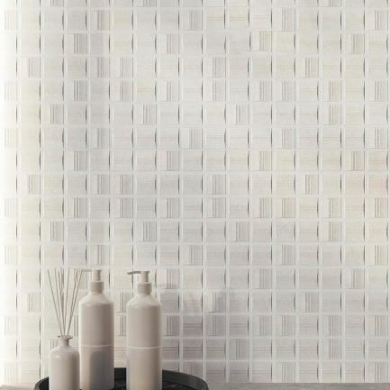 Boost Vision 3D Qube Glow, piastrelle in pasta bianca rettificate effetto cemento geometrico 50 x 120 di Atlas Concorde