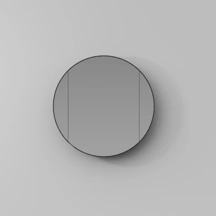 Giotto, specchio contenitore tondo in alluminio nero ร 80 cm di Ideagroup