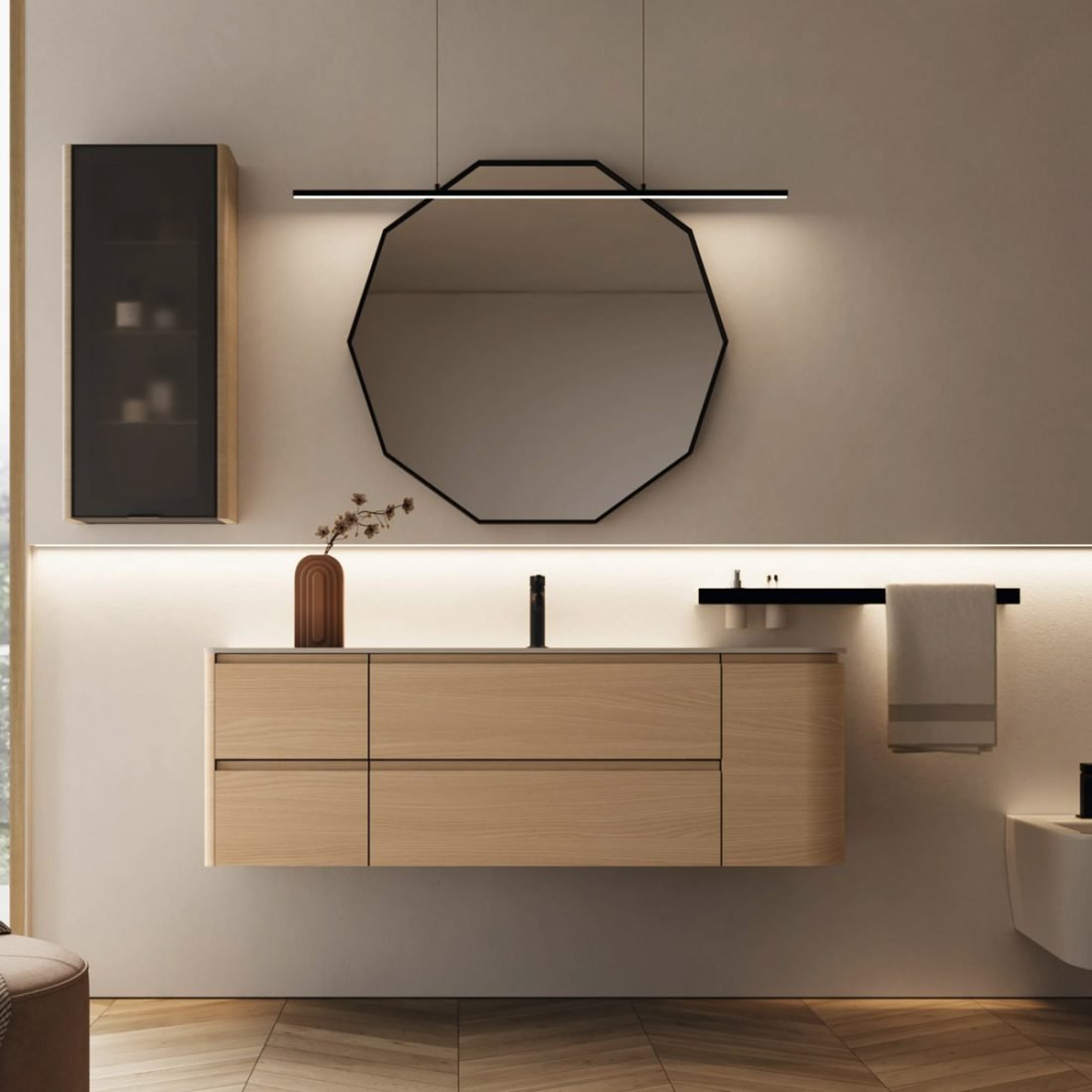Seventy-Form-02,-mobile-da-bagno-frassino-sbiancato-con-top-curvo-in-Corian®-di-Ideagroup