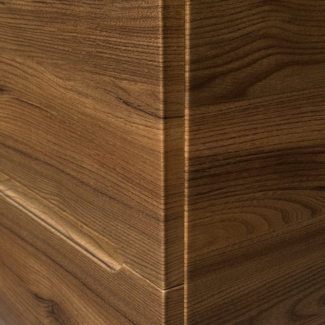 Easy Afrodite, mobile da bagno sospeso noce gold con lavabo in ceramica di BelBagno dett