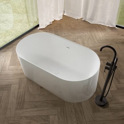 Atmosfere Ovale, vasca freestanding in Polymineral 160 x 80 x H55 cm di Colacril